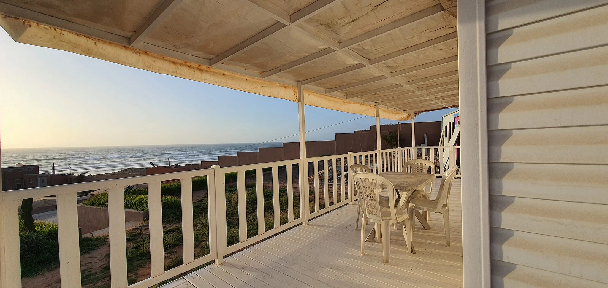 Sunset view from Wassay Beach camping Morocco