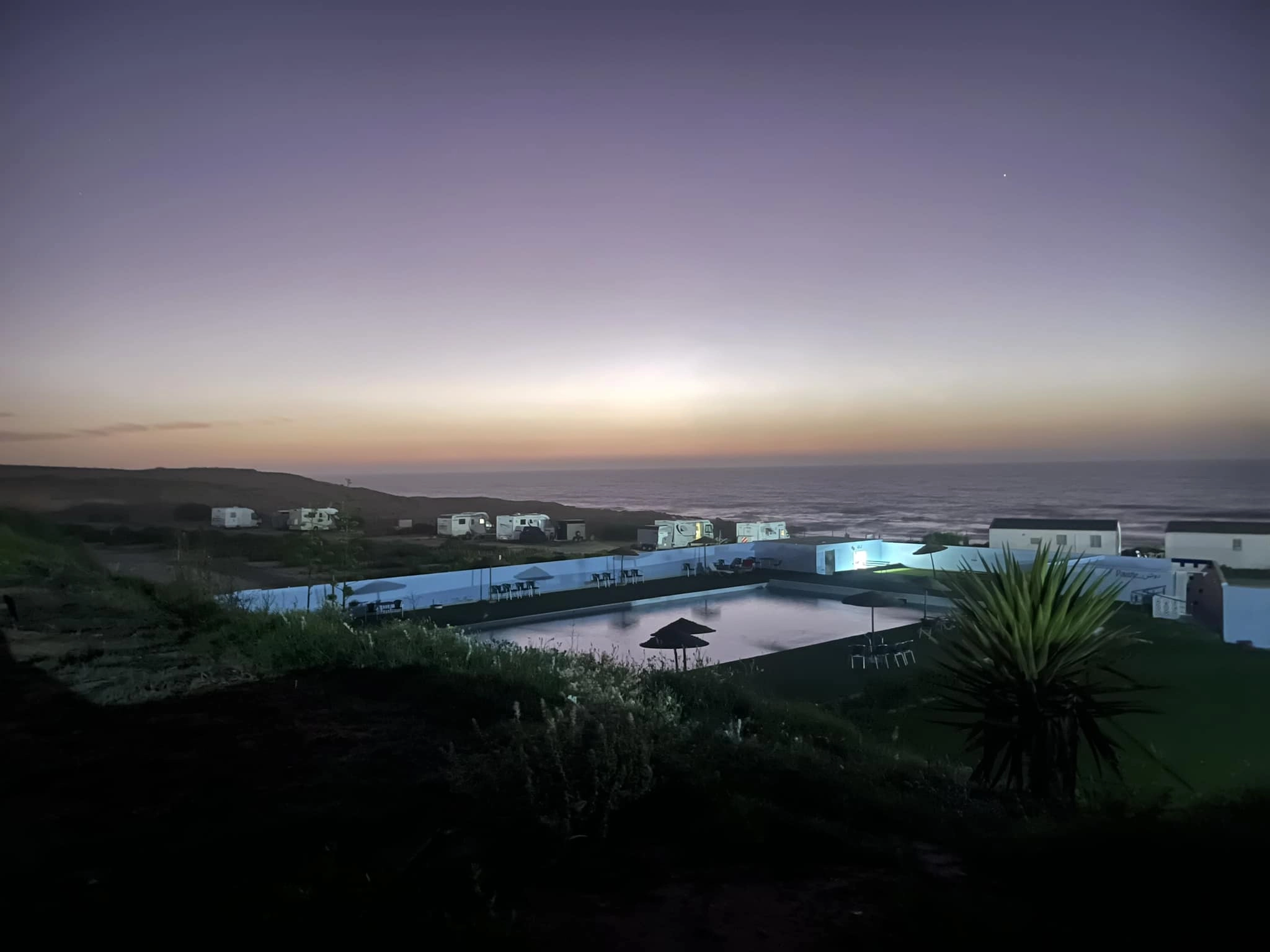 Wassay Beach camping area on the Atlantic coast of Morocco